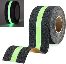 Laden Sie das Bild in den Galerie-Viewer, Lebensretter Antirutsch-Klebeband 10 Meter, 5 cm Breite. Rutschfest für Treppenstufen. Schwarz Mit Leuchtstreifen.
