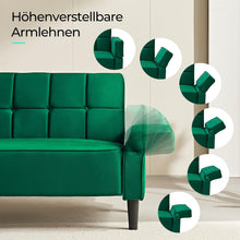 Laden Sie das Bild in den Galerie-Viewer, Sofa 3-Sitzer mit Schlaffunktion, Klappsofa, Schlafsofa mit verstellbarer Rückenlehne &amp; Armlehnen. Bettfunktion.