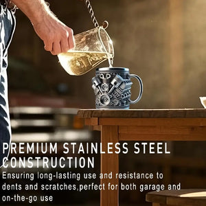 V8-Motor-Design Kaffeetasse – Handgefertigtes Highlight für Auto-Enthusiasten