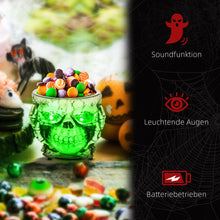 Laden Sie das Bild in den Galerie-Viewer, Halloween Animierte Skelett-Süßigkeitenschale Halloween-Dekoration – mit Sound &amp; LED