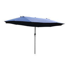 Laden Sie das Bild in den Galerie-Viewer, Doppel-Sonnenschirm 460x270 cm UV-Schutz 40+ - Groß, XXL, mit Schutzhülle und Kurbel