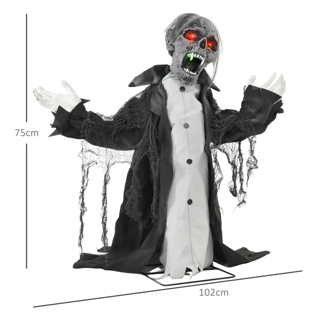 Halloween Dekoration erschreckender Zombie 102 cm LED-Lichter und Soundfunktion