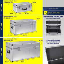 Laden Sie das Bild in den Galerie-Viewer, Aluminium Transportkisten Alukisten 3er Set. Schwarz oder Silber