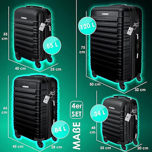 Kofferset 4-teilig komplett. Hartschalenkoffer. Reisekoffer. Komplettset. 4 Größen.