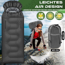 Laden Sie das Bild in den Galerie-Viewer, Wasserdichter Mumienschlafsack für Camping &amp; Outdoor – Vielseitig als Deckenschlafsack nutzbar