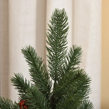 Laden Sie das Bild in den Galerie-Viewer, Mini-Weihnachtsbaum mit Schmuck, rote Beeren und Tannenzapfen – 50 cm Höhe