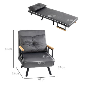 Schlafsofa Sofa 63 cm breit, mit Armlehne. Schlafsessel Gästebett