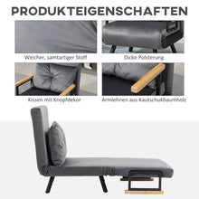 Laden Sie das Bild in den Galerie-Viewer, Schlafsofa Sofa 63 cm breit, mit Armlehne. Schlafsessel Gästebett