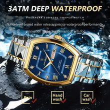 Laden Sie das Bild in den Galerie-Viewer, Elegante Uhr (Stahl/Gold  in klassischem Business‑Casual‑Stil mit markantem Tonneau‑Gehäuse