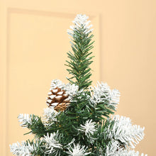 Laden Sie das Bild in den Galerie-Viewer, Künstlicher Weihnachtsbaum – 1,8 m mit verschneiten Spitzen und Zapfen, feuerfest