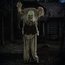 Laden Sie das Bild in den Galerie-Viewer, Animierte Halloween-Dekoration – Buckliger Skelettgeist mit Sound &amp; LED, 160 cm