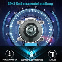 Laden Sie das Bild in den Galerie-Viewer, Akku-Schlagbohrmaschine - Akkuschrauber 1500 mAh 21 Volt - Schlagschrauber 3in1. Mit 2 Li-Ion-Akkus und Ladestation.