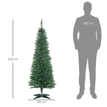 Laden Sie das Bild in den Galerie-Viewer, Künstlicher Weihnachtsbaum – 1,5 m, schmal und platzsparend, flammhemmend