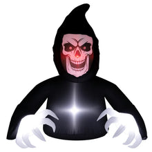 Laden Sie das Bild in den Galerie-Viewer, Aufblasbare Halloween-Dekoration – Aufblasbarer Sensemann mit LED-Beleuchtung, 180 cm)