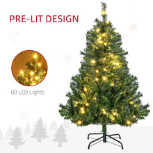 Laden Sie das Bild in den Galerie-Viewer, Weihnachtsbaum 120 cm, inkl. warmweißer LED-Kette und Baumschmuck, 307 Spitzen