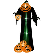 Laden Sie das Bild in den Galerie-Viewer, Aufblasbare Halloween-Dekoration – Kürbisgeist mit LED-Beleuchtung, 240cm