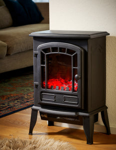 Elektrokamin, Standkamin mit Flammenillusion, 2.000 Watt, schwarz oder weiß