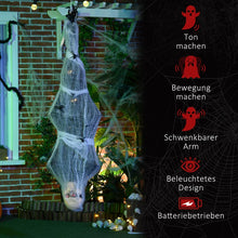 Laden Sie das Bild in den Galerie-Viewer, Lebensgroße Halloween-Mumie, Soundfunktion, mit Bewegungssensor und LED-Lichtern,  170 cm
