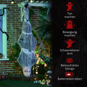 Lebensgroße Halloween-Mumie, Soundfunktion, mit Bewegungssensor und LED-Lichtern,  170 cm