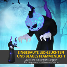 Laden Sie das Bild in den Galerie-Viewer, Aufblasbare Halloween-Dekoration – Kürbisgespenst mit LED-Beleuchtung, 210cm