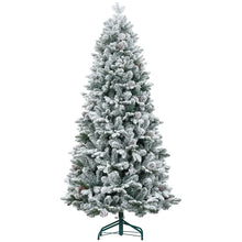 Laden Sie das Bild in den Galerie-Viewer, Künstlicher Weihnachtsbaum – 1,8 m, mit Kunstschnee und Tannenzapfen