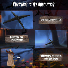 Laden Sie das Bild in den Galerie-Viewer, Lebensgroße animierte Halloween-Dekoration – Hexe mit Laterne, Sound &amp; LED, 150cm