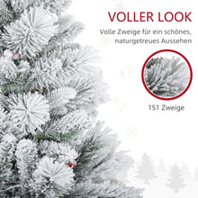 Laden Sie das Bild in den Galerie-Viewer, Weihnachtsbaum-Set – 2er-Set mit LED-Beleuchtung, Tannenzapfen und roten Beeren, 107 cm