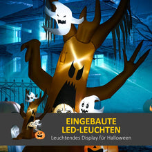 Laden Sie das Bild in den Galerie-Viewer, Aufblasbare Halloween-Dekoration – Geisterbaum mit LED-Beleuchtung &amp; Figuren, 240 cm