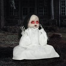 Laden Sie das Bild in den Galerie-Viewer, Halloween Dekoration Geisterpuppe 60 cm mit LED-Lichter Soundfunktion