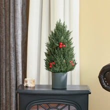 Laden Sie das Bild in den Galerie-Viewer, Mini-Weihnachtsbaum mit roten Beeren und Tannenzapfen – 47 cm