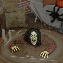 Laden Sie das Bild in den Galerie-Viewer, Halloween Dekoration kriechende Zombi-Oma, LED-Lichter und Soundfunktion, 140 cm