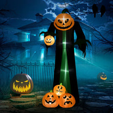 Laden Sie das Bild in den Galerie-Viewer, Aufblasbare Halloween-Dekoration – Kürbisgeist mit LED-Beleuchtung, 240cm