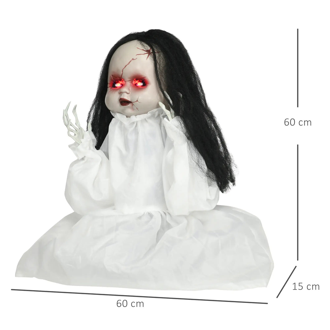 Halloween Dekoration Geisterpuppe 60 cm mit LED-Lichter Soundfunktion