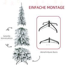 Laden Sie das Bild in den Galerie-Viewer, Künstlicher Weihnachtsbaum – 1,8 m, mit Kunstschnee, realistische Optik, schlankes Design, flammhemmend