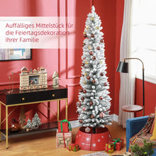 Laden Sie das Bild in den Galerie-Viewer, Künstlicher Weihnachtsbaum, 210 cm, mit LED-Lichterkette, schneebedeckte Zweige, flammhemmend, Metallbasis, Grün