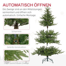 Laden Sie das Bild in den Galerie-Viewer, Künstlicher Weihnachtsbaum – 1,5 m, realistisches Aussehen, Schnellaufbau, inkl. Ständer, flammhemmend