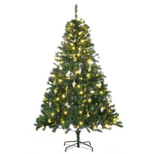 Laden Sie das Bild in den Galerie-Viewer, Künstlicher Weihnachtsbaum – 1,8 m, mit 200 LEDs und Dekoration