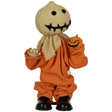 Laden Sie das Bild in den Galerie-Viewer, Animierte Halloween-Dekoration – Vogelscheuche mit Bewegung, Sound &amp; LED, 77 cm