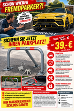 Laden Sie das Bild in den Galerie-Viewer, Parkplatzsperre klappbar mit Schloss &amp; 3 Schlüsseln – 80 cm