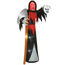 Laden Sie das Bild in den Galerie-Viewer, Aufblasbare Halloween-Dekoration –  XXL-Sensenmann mit Sense und Totenkopf, LED beleuchtet, 370 cm
