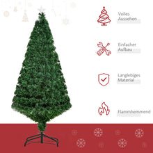 Laden Sie das Bild in den Galerie-Viewer, Künstlicher Weihnachtsbaum mit LED-Lichtern, 120 cm, Glasfaser-Beleuchtung, Grün