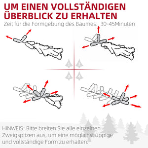 Künstlicher Weihnachtsbaum, 180 cm, naturgetreu, flammhemmend, inkl. Metallfuß