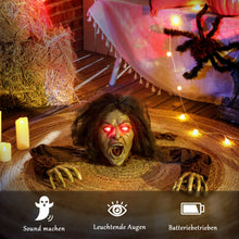 Laden Sie das Bild in den Galerie-Viewer, Halloween Dekoration kriechende Zombi-Oma, LED-Lichter und Soundfunktion, 140 cm