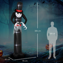 Laden Sie das Bild in den Galerie-Viewer, Aufblasbare Halloween-Dekoration – Aufblasbarer Halloween-Geist mit Hut, 306 cm
