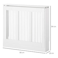 Laden Sie das Bild in den Galerie-Viewer, Heizkörperabdeckung mit Lamellendesign &amp; Ablage – Weiß, 90 cm