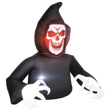 Laden Sie das Bild in den Galerie-Viewer, Aufblasbare Halloween-Dekoration – Aufblasbarer Sensemann mit LED-Beleuchtung, 180 cm)