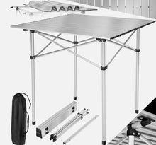 Laden Sie das Bild in den Galerie-Viewer, Einrollbarer Aluminium Campingtisch Rolltisch Klapptisch Falttisch Gartentisch klappbar und rollbar