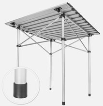 Laden Sie das Bild in den Galerie-Viewer, Einrollbarer Aluminium Campingtisch Rolltisch Klapptisch Falttisch Gartentisch klappbar und rollbar