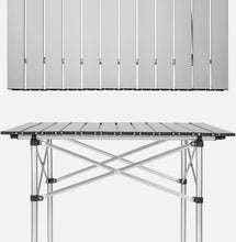 Laden Sie das Bild in den Galerie-Viewer, Einrollbarer Aluminium Campingtisch Rolltisch Klapptisch Falttisch Gartentisch klappbar und rollbar