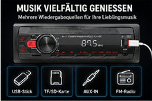 Laden Sie das Bild in den Galerie-Viewer, FM-Autoradio 1-DIN mit neuester Technik 45W USB SD TF Aux Bluetooth Freisprechen und FM Empfang